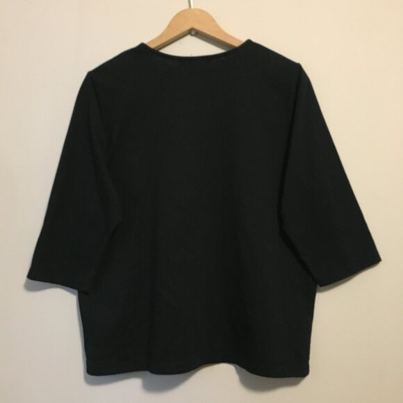 Vintage Black Bohemian Tee With Stitchwork and Beadwork - Picture 2 of 14